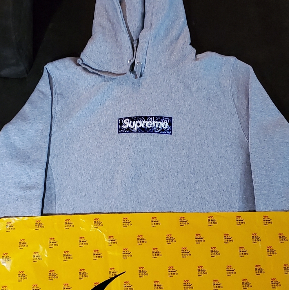 Supreme hoodie bandana grey xl